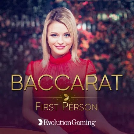 First Person Baccarat logo – Table Games by Evolution at 1Redbet